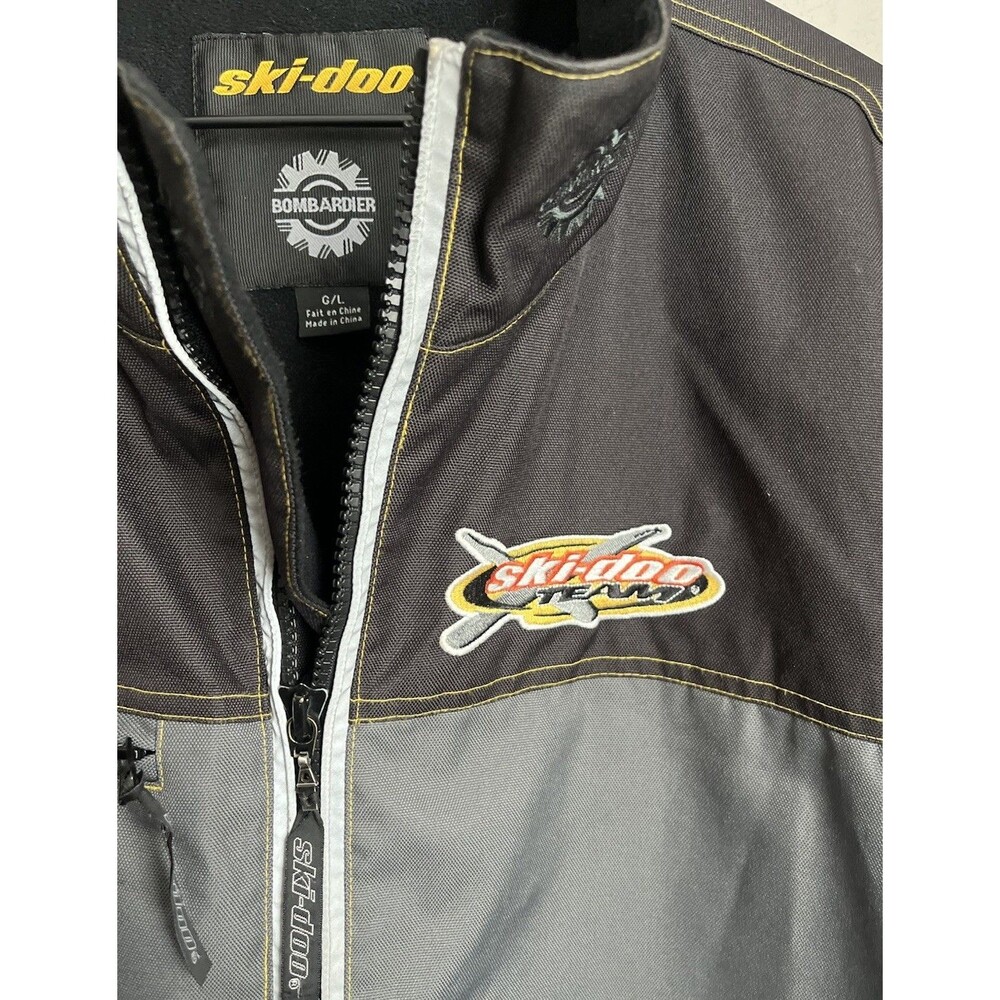 Vintage Ski-Doo Team Bombardier Men's L Jacket Black/Gray - Picture 4 of 12